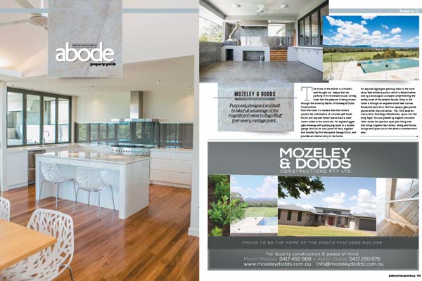 Davy and Watt Building Design featured in Abode 2014